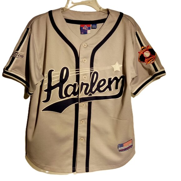 HARLEM JerseyYouth LargeGray NavySewn Fabric DetailLegendary Classic GUC